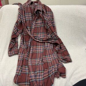 AMERICAN EAGLE FLANNEL LONG SLEEVE DRESS